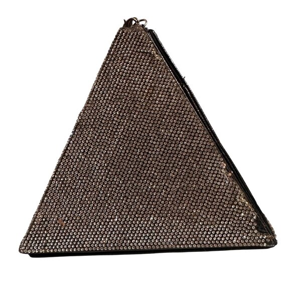 Vintage Y2K Pyramid Rhinestone Purse With Chain - Picture 4 of 11